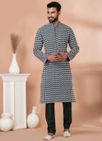 Cotton Rama Green Festival Wear Embroidery Work Kurta Pajama